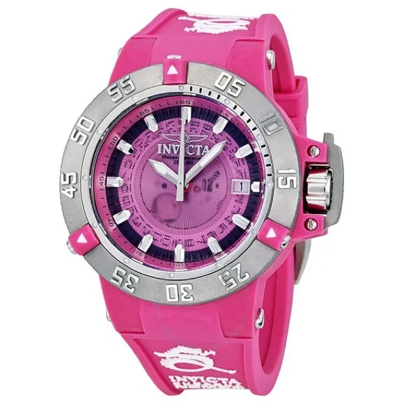 UEC Invicta Subaqua Noma III Lady Fushia *Needs New Battery * 42mm Silicone Band Invicta Subaqua Noma 3 main image 2